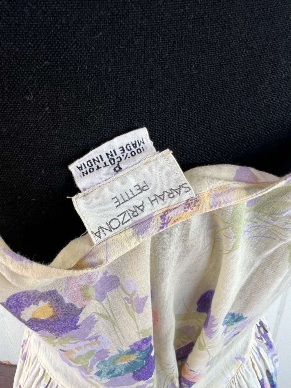 Sarah Arizona Floral Cotton Dress Prairie Cottagecore Tiered Midi Vintage Small - Picture 6 of 6